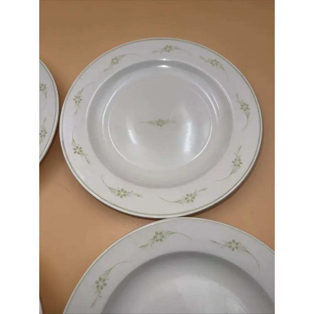 MARTHA STEWART 4 Luncheon Plates Green Tea Nosegay Pattern Salad Plates 8.5”
